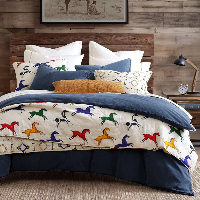 Wild Horses - Twin Reversible Quilt Set (Set of 2) - Multi Color