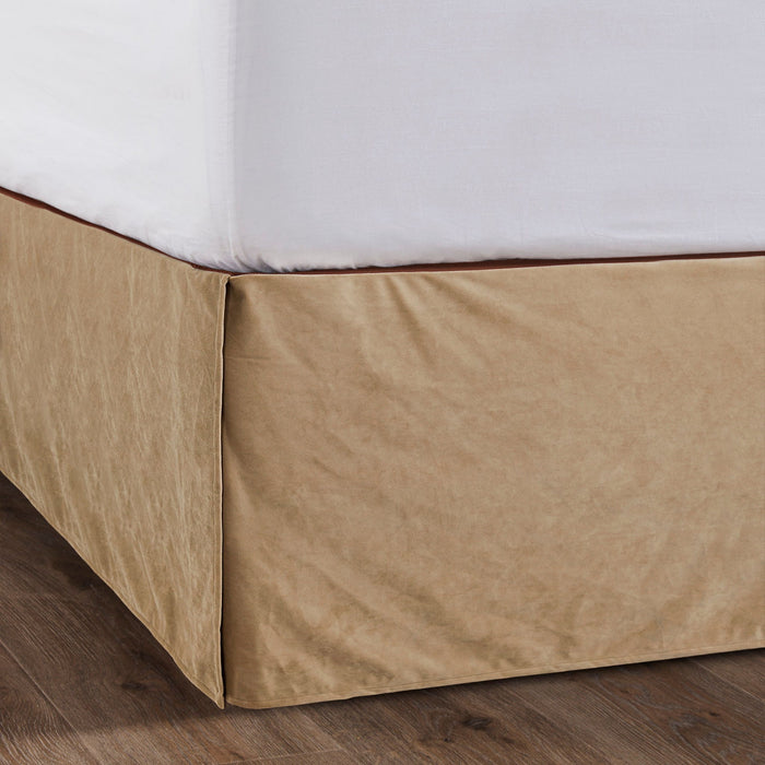 Velvet Diamond - Queen Velvet Bed Skirt - Tan