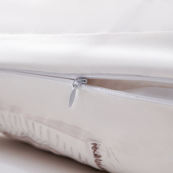 Lyocell - Seaside Eucalyptus Euro Sham - White / Taupe