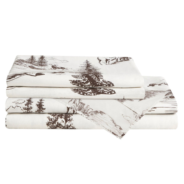 White Pine - Queen 200TC Cotton Sheet Set (Set of 4) - White