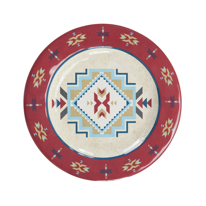 Spirit Valley - Melamine Dinner Plate (Set of 4) - Red / Cream / Blue