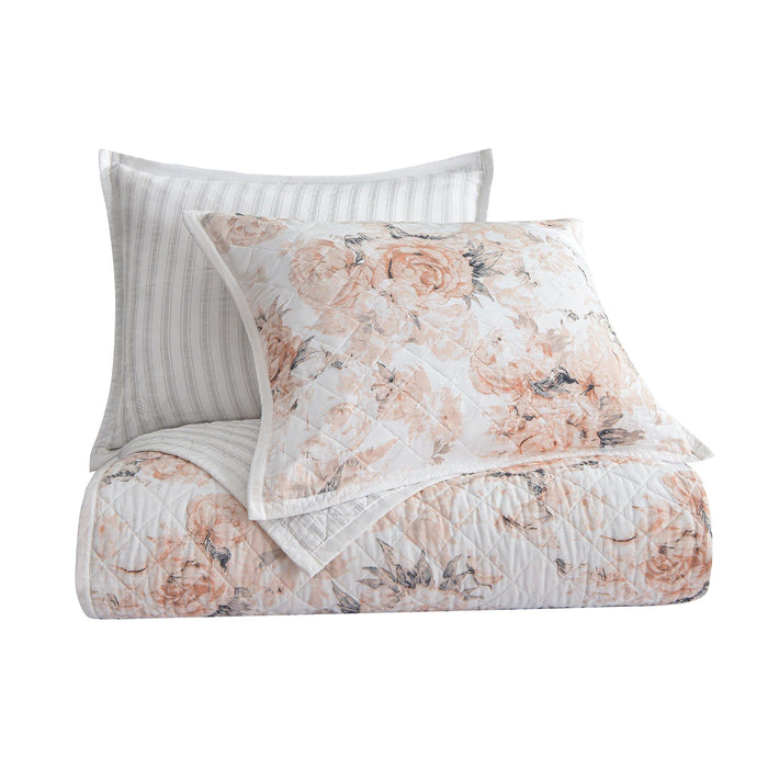 Colette - Full/Queen Reversible Quilt Set (Set of 3) - Blush