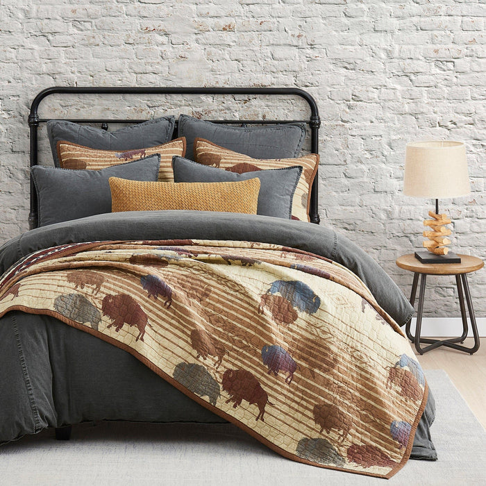 Home On The Range - Twin Reversible Quilt Set (Set of 2) - Tan