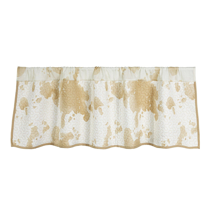 Elsa Cowhide - Reversible Quilted Valance - Light Tan