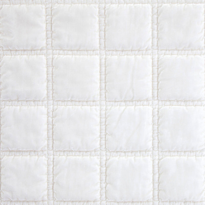 Stella - Faux Silk Velvet Double Box Stitch Throw - Stone