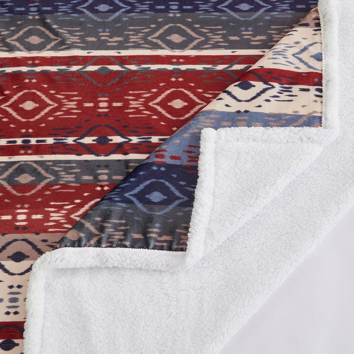 Campfire - Home On The Range Aztec Campfire Sherpa Throw 6 Per Carton - Multi Color