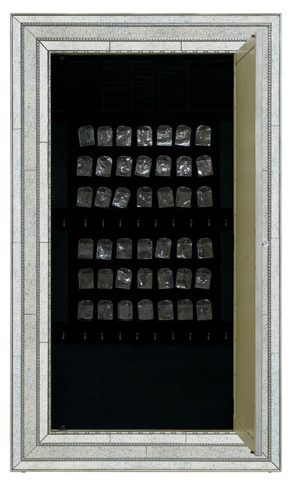 Melange - Glamour Floor Mirror With Jewelry Armoire Storage - Champagne