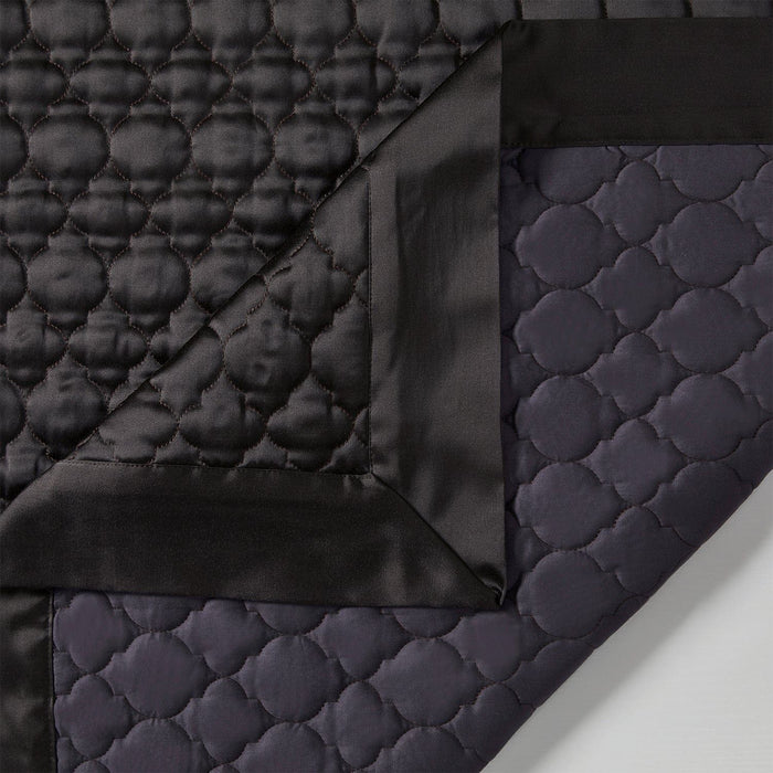 High Shine Satin - King Quatrefoil Quilt - Espresso