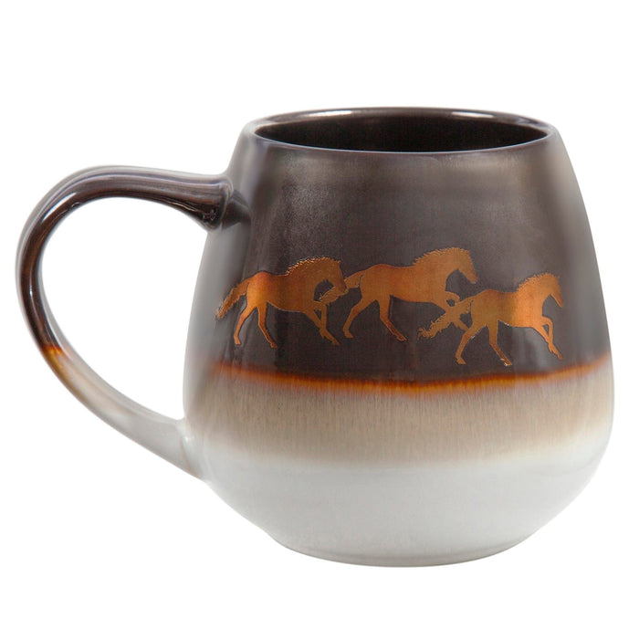 Running Remuda - Ceramic Mug Set (Set of 4), 2 Per Carton - Dark Brown
