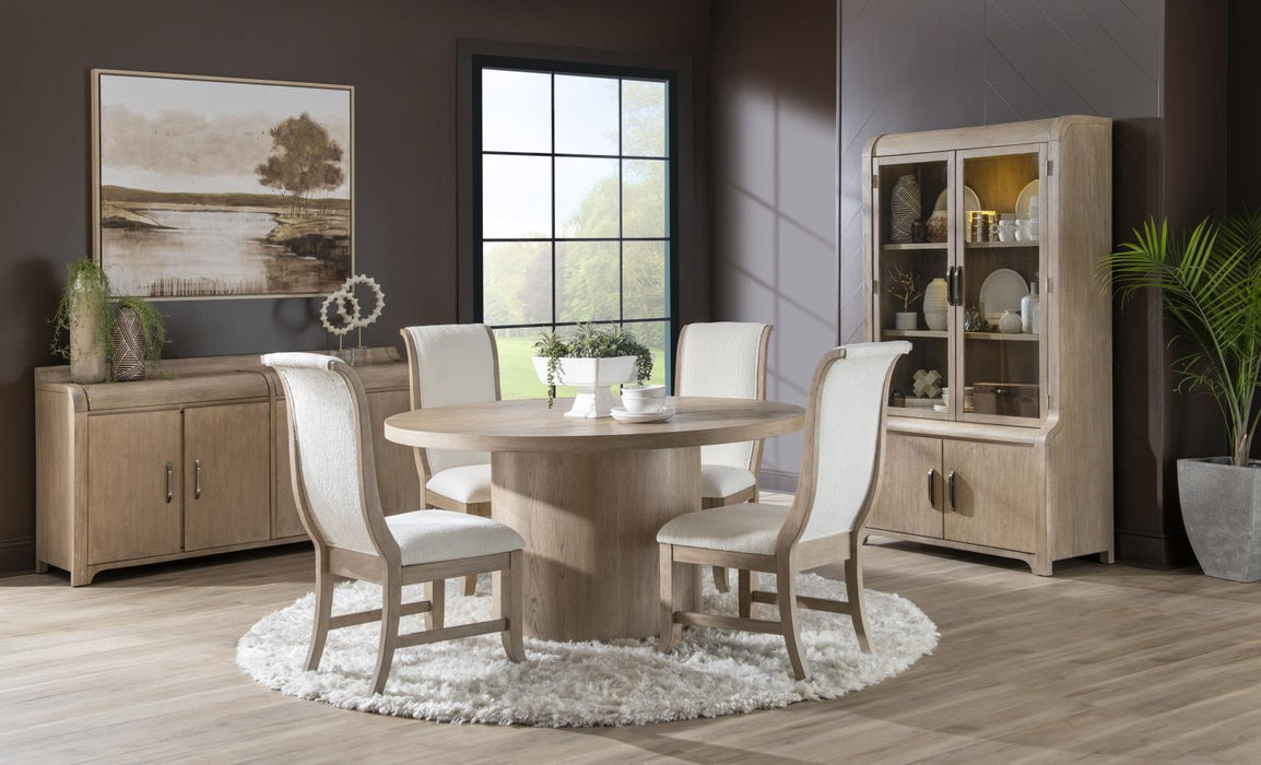 Flow - Complete Round Dining Table - Sandstone