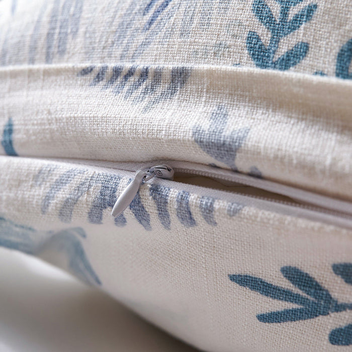 Oceania - Jute Trim Square Pillow - Blue