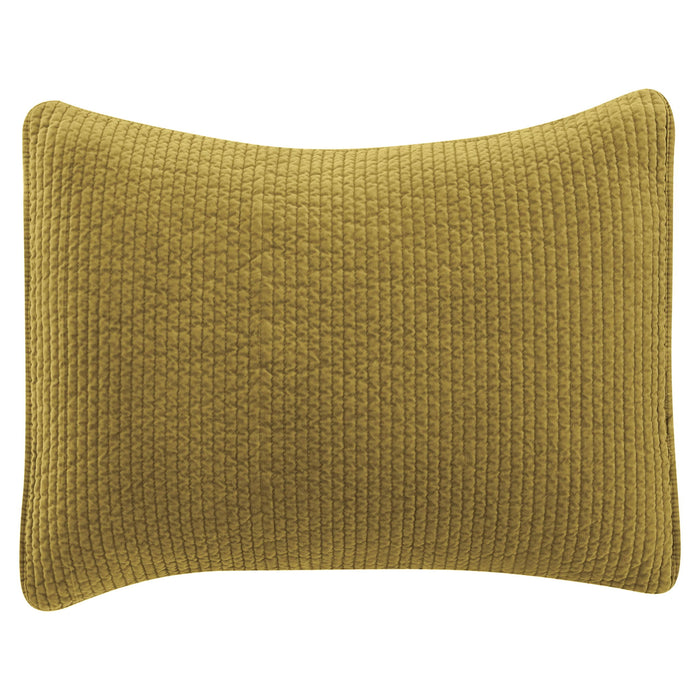 Stonewashed Cotton Velvet - Quilted Pillow Sham - Tuscan