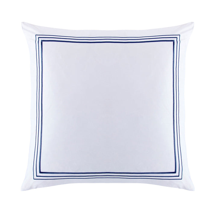Border Embroidery - Euro Sham - Navy