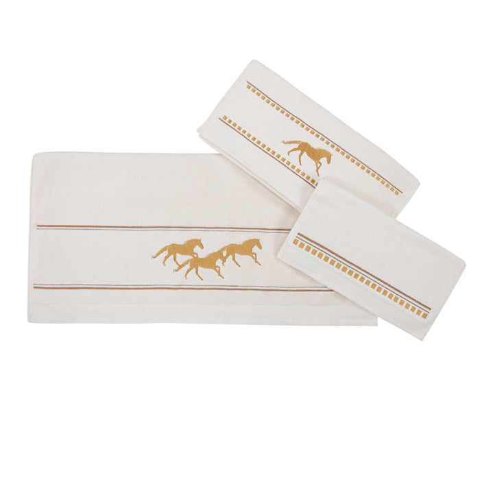 Running Remuda - Towel Set (Set of 3), 2 Per Carton - Cream