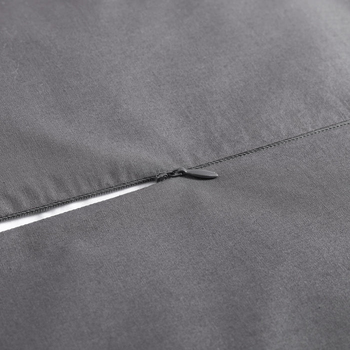 Stonewashed Cotton Waffle Weave - King Duvet Cover Set (Set of 3) - Slate