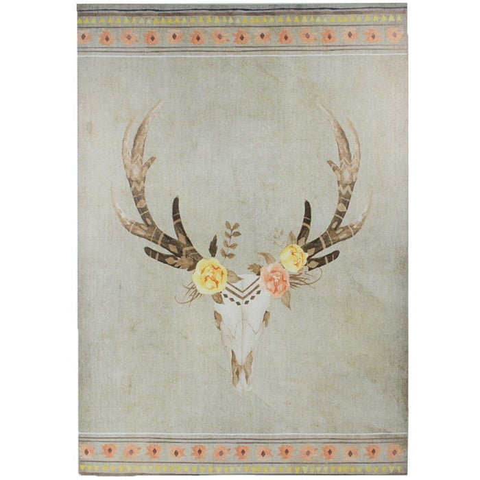 Desert Skull - 20" x 29.5" Bohemian Canvas Wall Art 4 Per Carton - Cream
