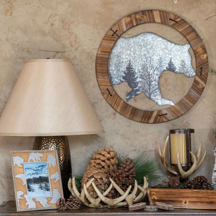 Picture Frame - 4" x 6" Bear Cutout Picture Frame 4 Per Carton - Tan / Grey