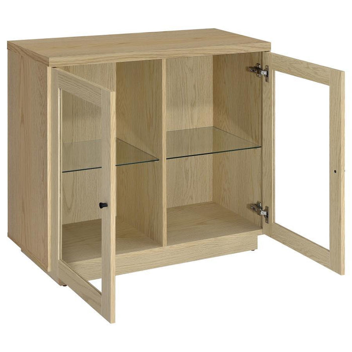 Tilbury - 2-Door Glass Front Accent Display Cabinet - Light Oak