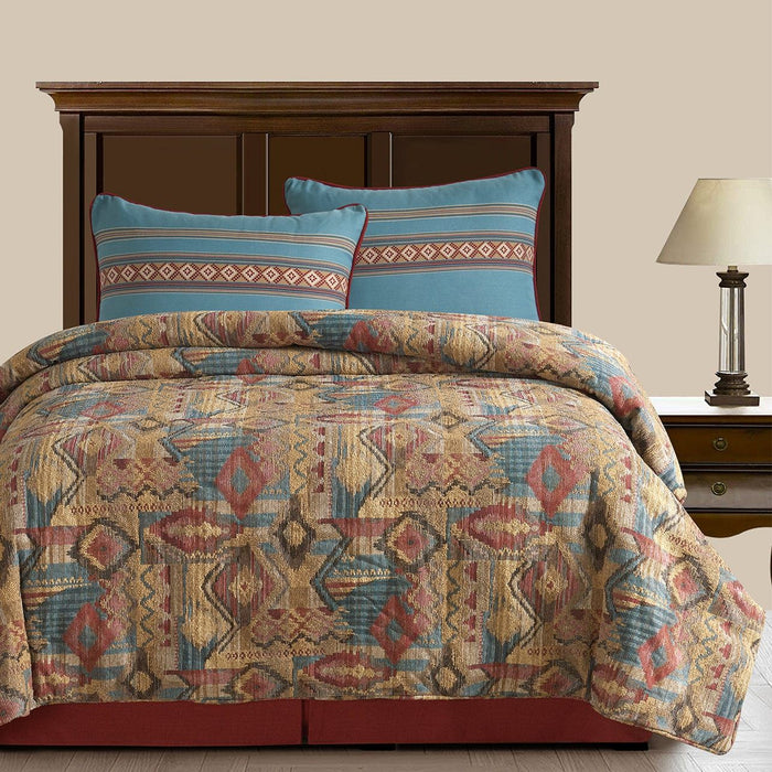 Ruidoso - Full Comforter Set (Set of 4) - Gold / Red / Blue