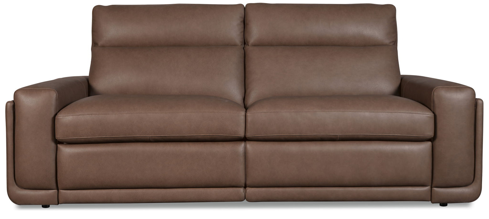 MS - Simone ZG 2 over 2 Power Sofa With Power Headrest and BT speaker - Brown
