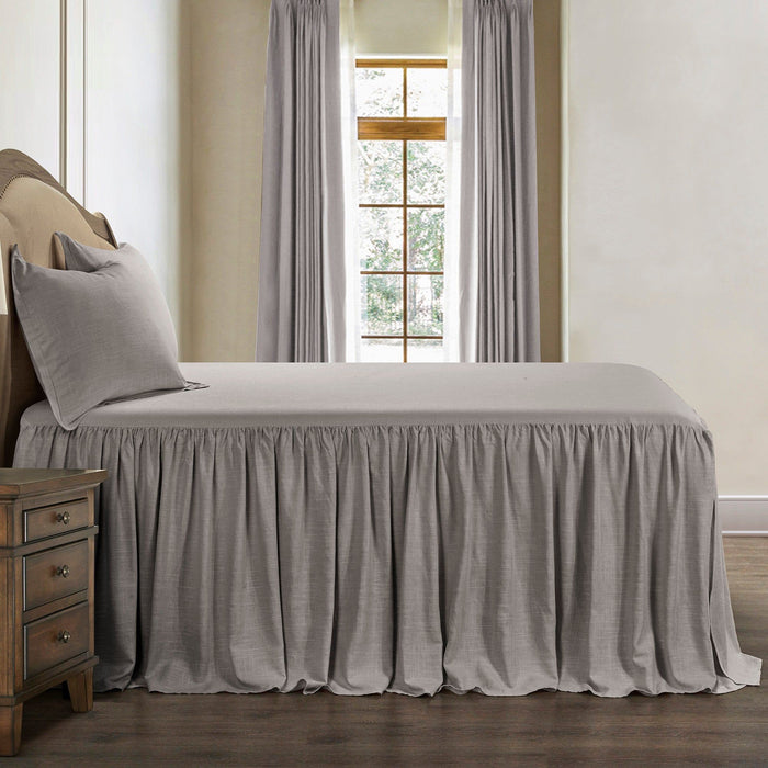 Luna - Full Washed Linen Bedspread Set (Set of 3) - Taupe