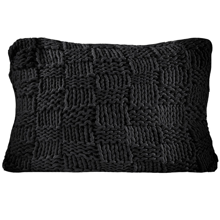Chess Knit - Dutch Euro Pillow - Black