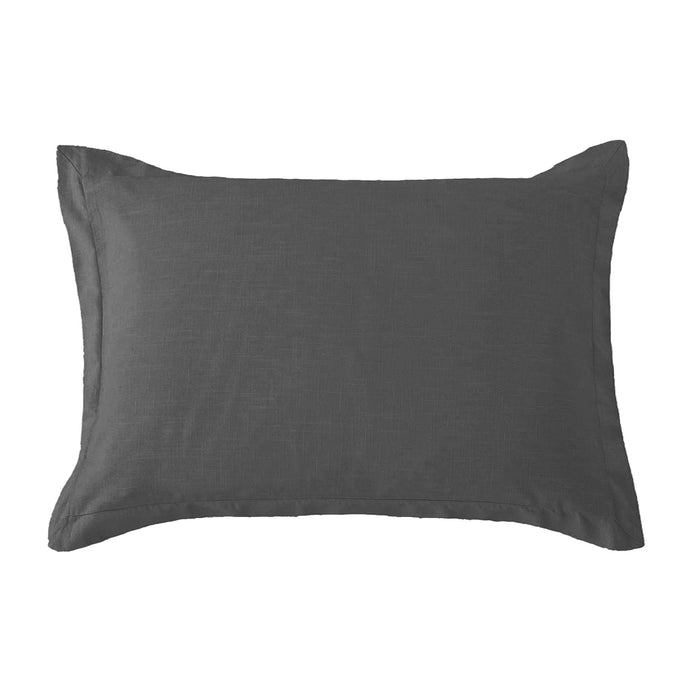 Hera - Washed Linen Tailored Dutch Euro Pillow - Slate