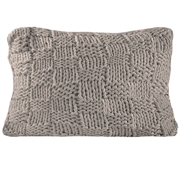 Chess Knit - Dutch Euro Pillow - Taupe
