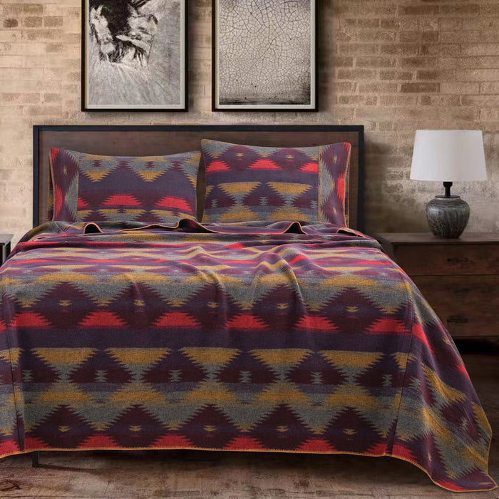 Gila - King Wool Blend Blanket Set (Set of 3) - Multi Color