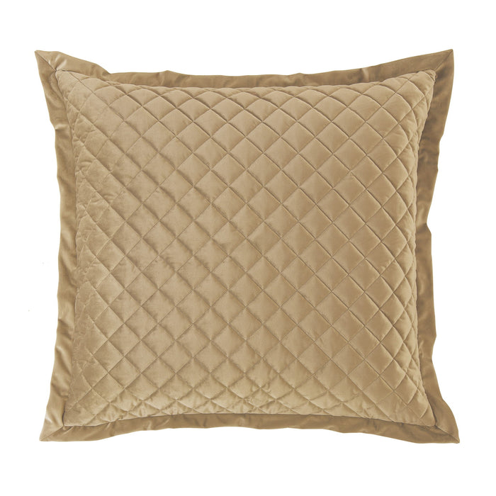 Velvet Diamond - Quilted Euro Sham - Oatmeal