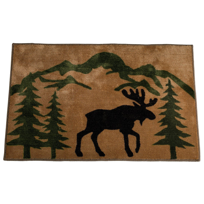 Moose - Print Rug 2 Per Carton - Brown / Black