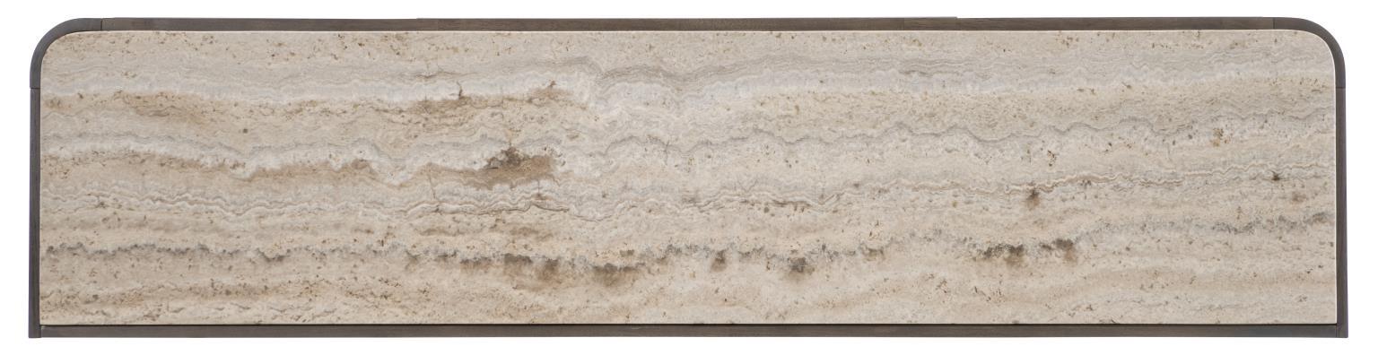 Lancia - Credenza With Stone Top - Charred Oak / White