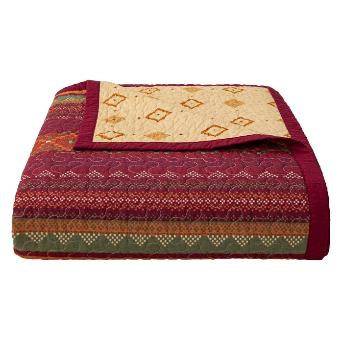 Solace - King Reversible Quilt Set (Set of 3) - Red / Orange / Brown