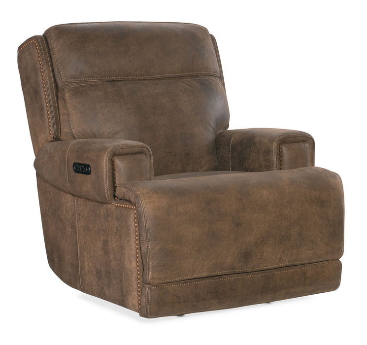 MS - Wheeler Power Recliner With Power Headrest - Dark Brown