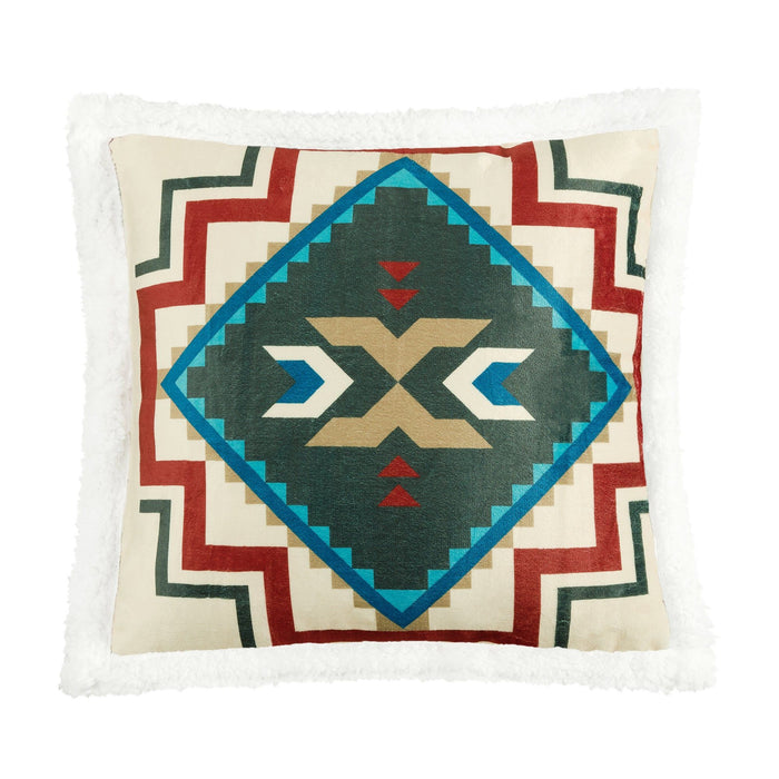Campfire - Spirit Valley Campfire Sherpa Pillow 6 Per Carton - Multi Color