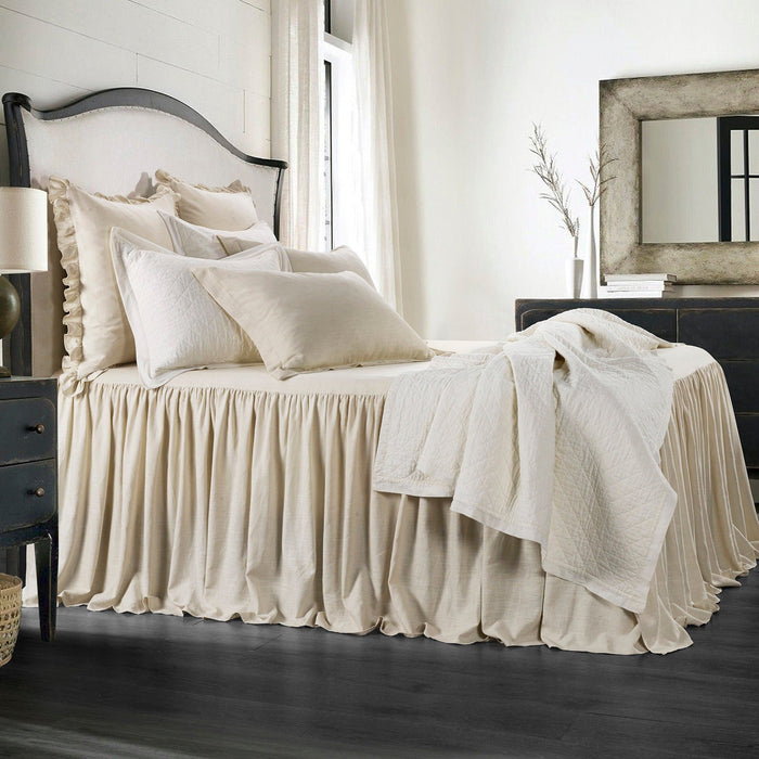 Luna - King Washed Linen Bedspread Set (Set of 3) - Light Tan