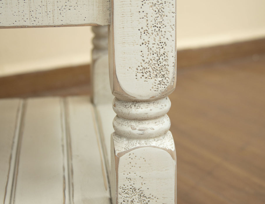 Stone - Chairside Table - Antiqued Ivory / Weathered Gray