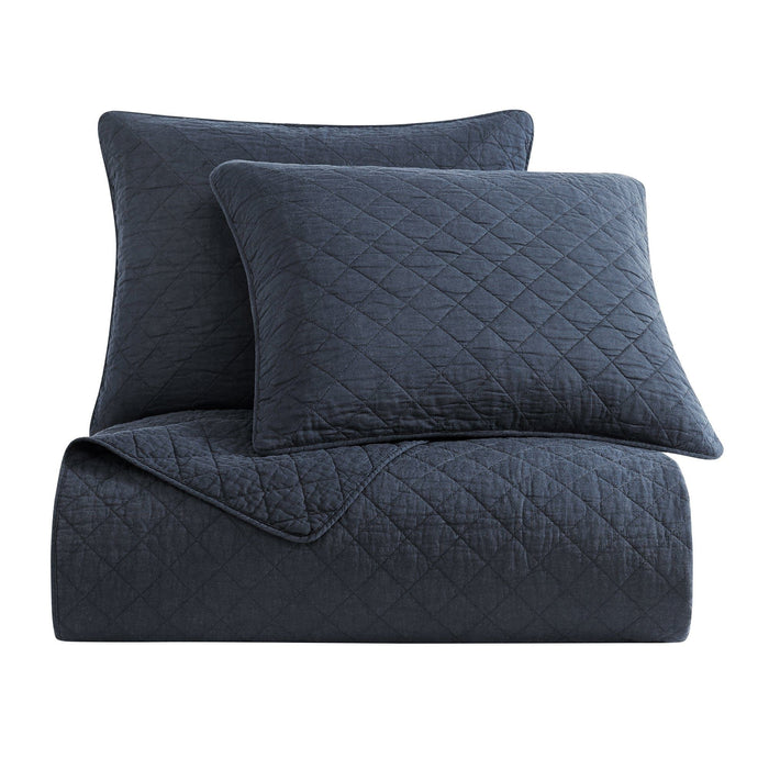 Cotton Comfort - King Quilt Set (Set of 3) - Navy