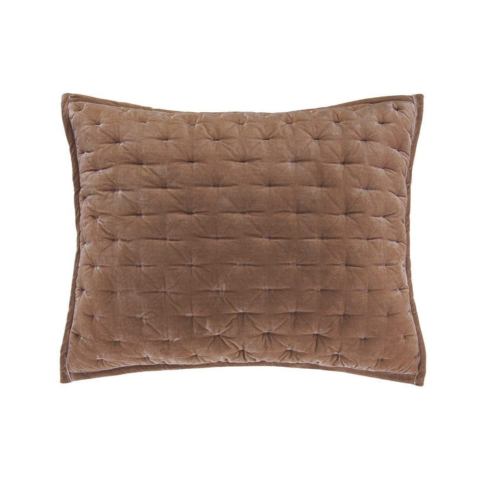 Stella - 21" x 27" Faux Silk Velvet Pintuck Pillow Sham - Dusty Rose