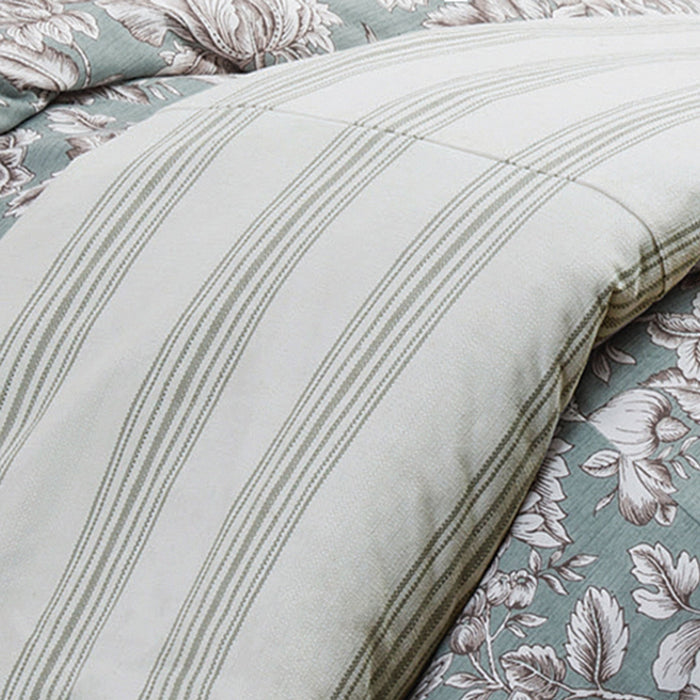 Gramercy - Queen Stripe Duvet Cover - White