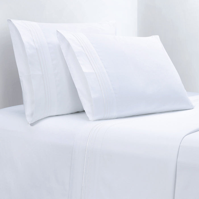 Border Embroidery - Queen Sheet Set (Set of 4) - White