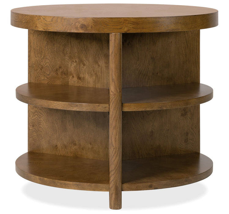 Melange - Mulholland Round End Table - Dark Brown