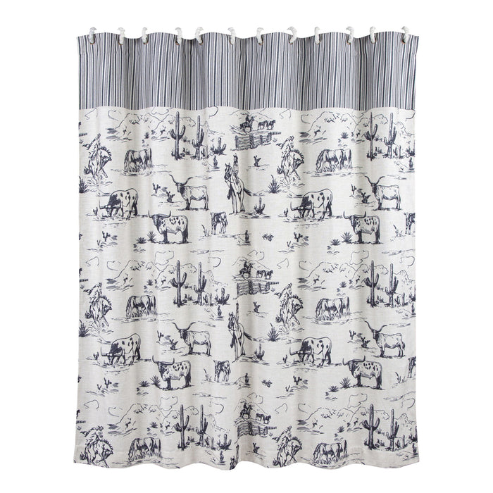 Ranch Life - Shower Curtain - White / Black