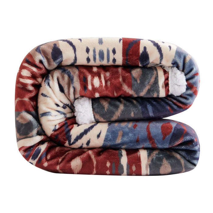 Campfire - Home On The Range Aztec Campfire Sherpa Throw 6 Per Carton - Multi Color
