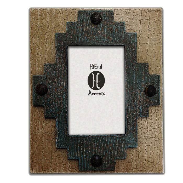Picture Frame - 4" x 6" Santa Fe Center Picture Frame 4 Per Carton - Turquoise