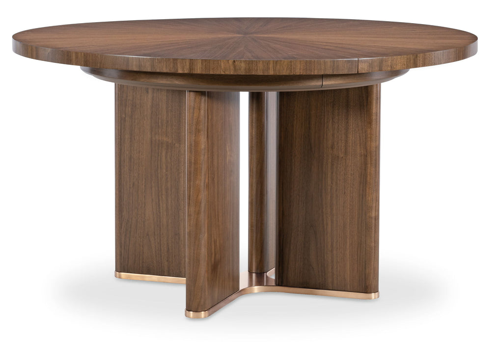 Eleana - Round Dining Table With One Leaf - Medium Wood