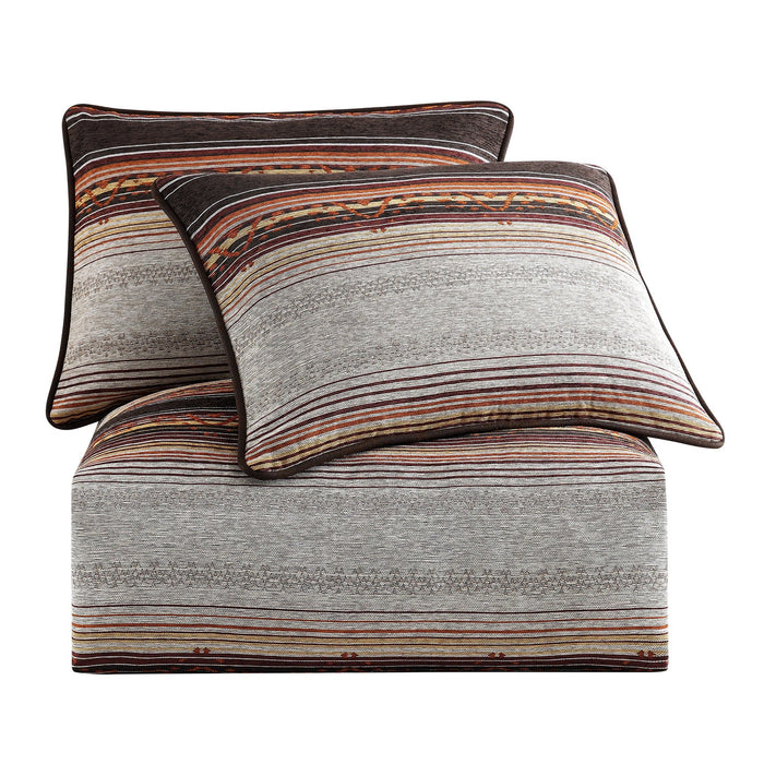 Estes - Queen Chenille Duvet Cover Set (Set of 3) - Copper