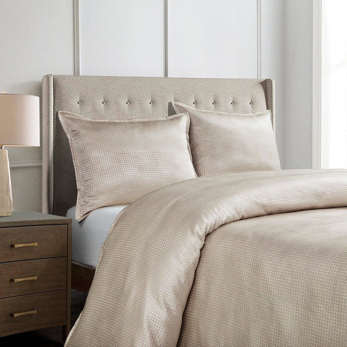 Sydney - King Jacquard Duvet Cover Set (Set of 3) - Champagne