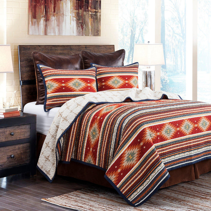 Del Sol - Full/Queen Reversible Quilt Set (Set of 3) - Multi Color