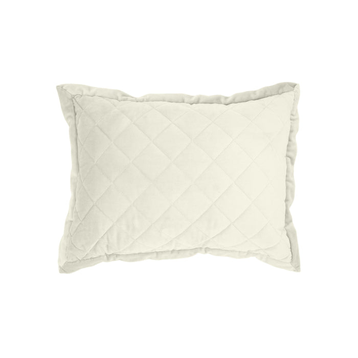 Velvet Diamond - Quilted Boudoir Pillow - Cream
